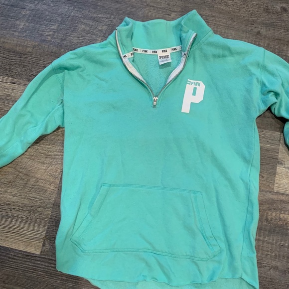 Victoria’s Secret PINK Seafoam Green Pullover Top Sweatshirt Size Medium - Picture 1 of 5